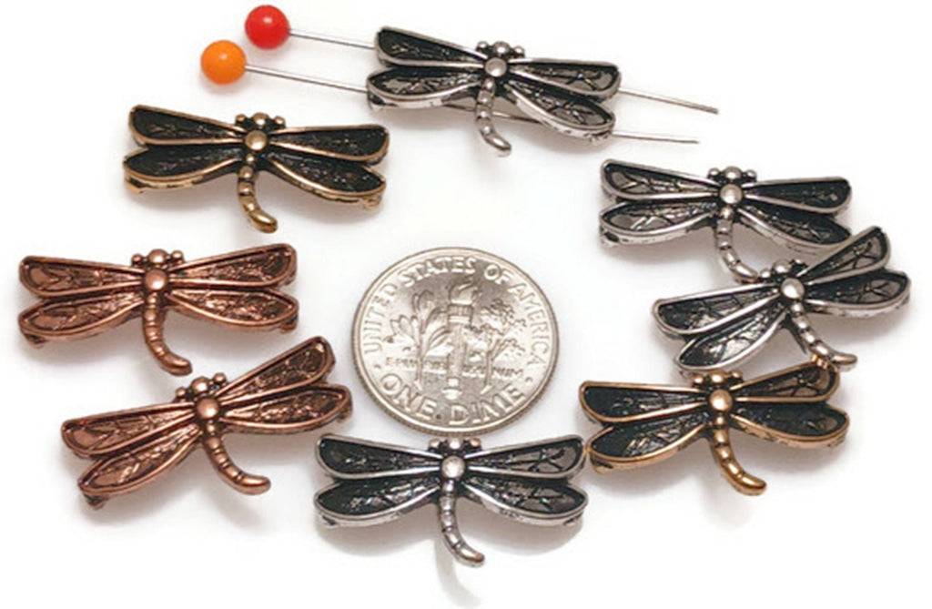 2 Hole Slider Beads (8 pc) Dragonfly Beads Sliderbeads Bracelet Beads Spacer Beads Double Strand Beads Unique beads 383-M11 FST
