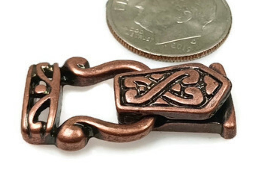 Magnetic Clasps for Jewelry Designing into Necklaces, Bracelets or Crafting 2 hole Double Strand in Celtic Copper Design 1135