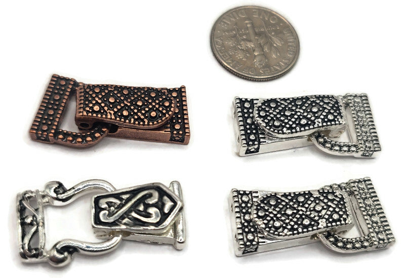 Fold Over Magnetic Clasps for Jewelry Making, Necklaces or Bracelets Silve rand Antique Copper Double Strand Mix Lot