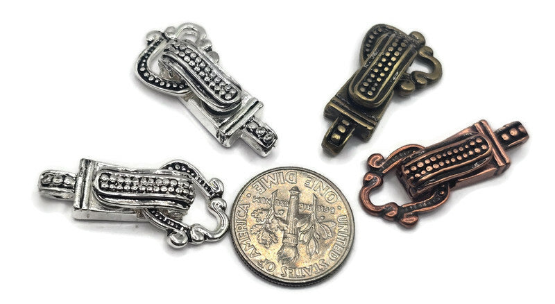 Fold Over Magnetic Clasps for Jewelry Making, Necklaces or Bracelets Silver, Antique Brass and Antique Copper Single Mix Lot