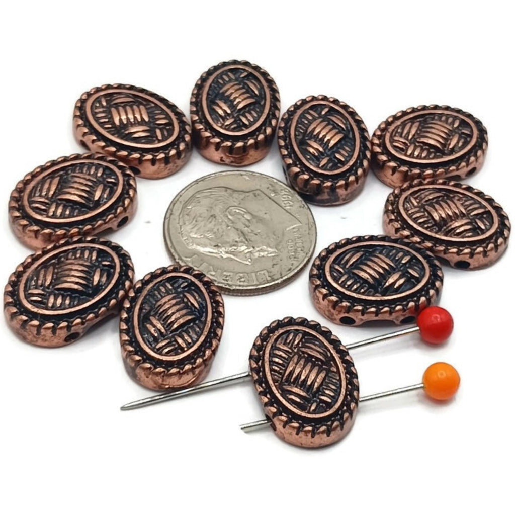 Slider Beads (Qty 10) 2 hole slider beads - Basket Weave Texture for Jewelry Making, Crafting or Beading Bracelets or Necklaces 589-M14 FST