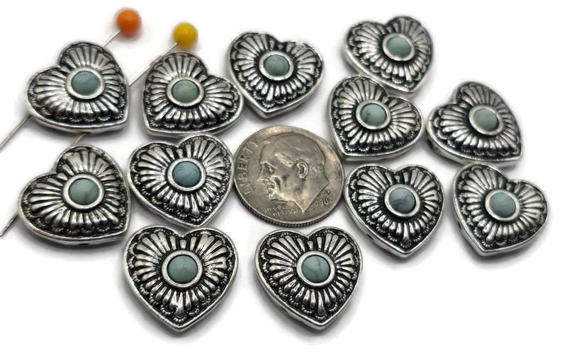2 hole Slider Beads (Qty 12) Metal Western with Side Drilled Holes for Crafting Jewelry into Necklaces, Bracelets Findings 637-N5