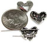 2 hole slider beads (Qty 7 ) Heart Beads Love Beads Flat Beads Unique Beads Silver Beads Bracelet Beads Necklace Beads  304-N1 FST