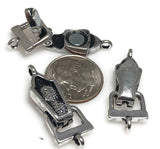 1 Fold over magnet clasps jewelry making clasps for bracelets or necklaces in a silver metal 9465-1