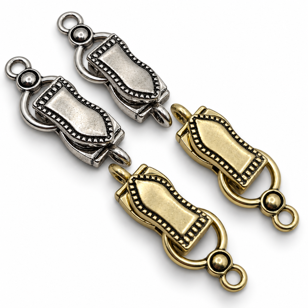 Single Loop - Silver - Gold  - Clasp Set - 7856 Gold and Dark Silver