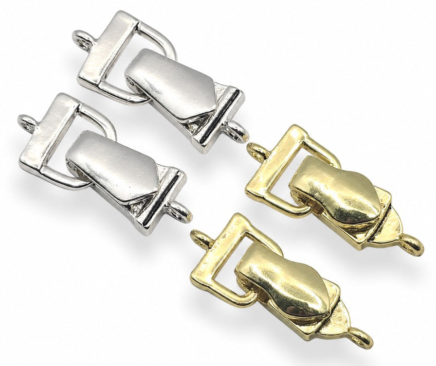 Silver and Gold Single Loop Magnetic Clasp Mix - Unique Magnetic Clasps for Jewelry Making