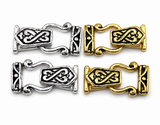 Fold Over Magnetic Clasps for Jewelry Making, Necklaces or Bracelets in Bright Silver and Bright Gold Celtic Style