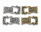 Fold Over Magnetic Clasps for Jewelry Making, Necklaces or Bracelets in Bright Silver and Bright Gold Celtic Style
