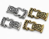 Fold Over Magnetic Clasps for Jewelry Making, Necklaces or Bracelets in Bright Silver and Bright Gold Celtic Style