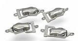Fold Over Magnetic Clasps  Bright Silver with Loops - Single Strand or Multi Strand - for Bracelets, Jewelry Making, Crafting, Beading 7857