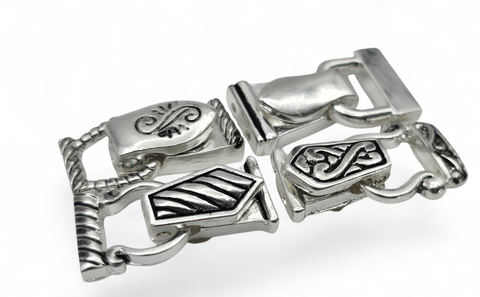 Mixed Silver Fold Over Magnetic Clasps - Bracelet or Necklace - Fun Designs