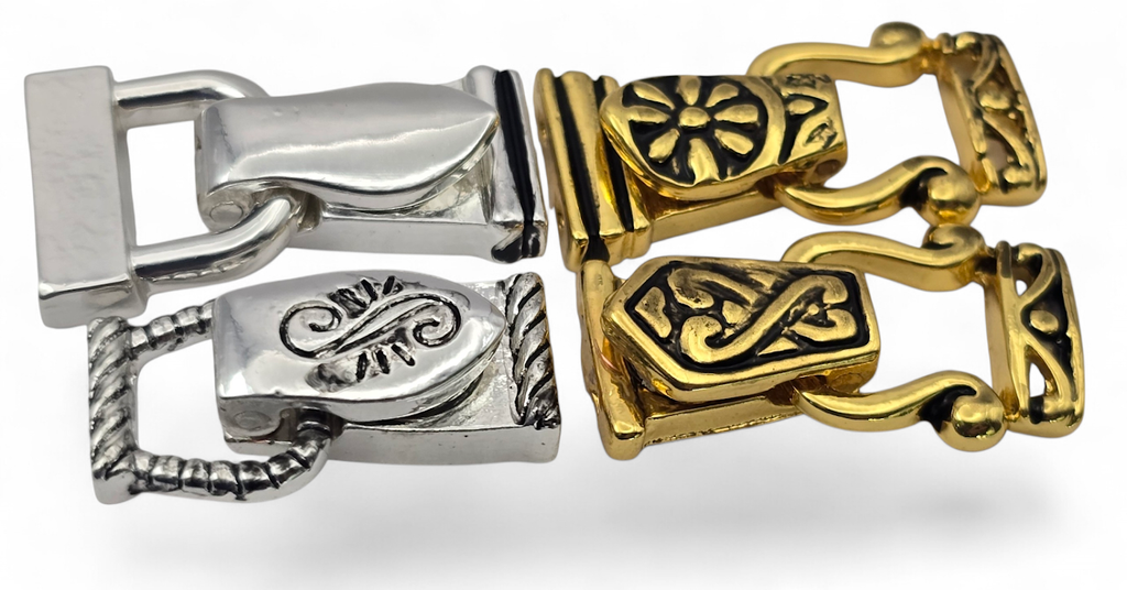 Bright Silver and Bright Gold - Jewelry Designer Package - Bracelet or Necklace Fold Over Magnetic Clasps