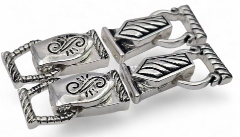 Jewelry Designer Bright Silver Mixed Clasps  -Bracelet or Necklace Fold Over Magnetic Clasps