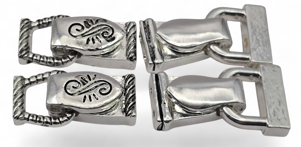 Bright Silver Magnetic Jewelry Designer Mixed Clasps  -Bracelet or Necklace Fold Over Magnetic Clasps