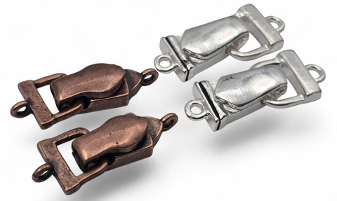 Copper and Silver Single Loop Magnetic Clasp Mix - Unique Magnetic Clasps for Jewelry Making