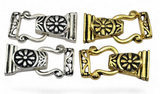 Mixed Silver and Gold Floral Fold Over Magnetic Clasps - Great for Jewelry Making!