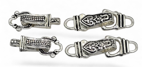 Mixed Silver Single Strand Fold Over Magnetic Clasps - Great for Jewelry Making!