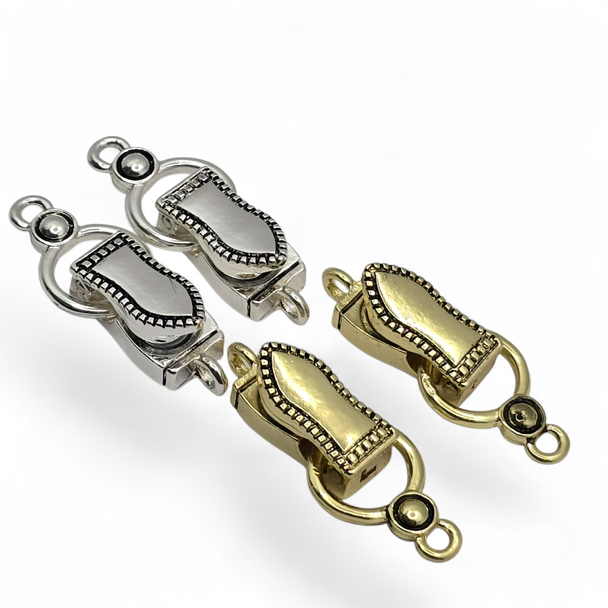 Silver and Gold Single Strand Fold Over Magnetic Clasps - Great for Jewelry Making! 7856