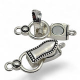 Fold Over Magnetic Clasps for Jewelry Making, Necklaces or Bracelets in Bright Silver Single Strand Mixed