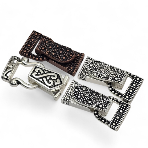 Fold Over Magnetic Clasps for Jewelry Making, Necklaces or Bracelets Silve rand Antique Copper  Double Strand Mix Lot