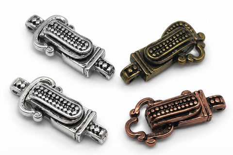 Fold over Magnetic Clasp mixed lot of Silver, antique copper and antique gold or brass for jewelry making.