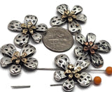 Slider Beads (5 pcs) 2 hole Metal Beads for Jewelry Making into Bracelets, Necklaces or Earrings Findings for Crafts 603-N4 FST