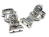 Mixed Silver and Gold Floral Fold Over Magnetic Clasps - Great for Jewelry Making!