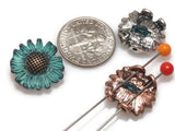 Slider Beads (Qt 5) Foral Beads Flower Beads 2 or 4 hole Side Drilled Metal Beads for Crafting Bracelets, Necklaces or Earrings 358-M11 FST