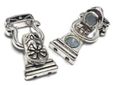 Large Fold Over Necklace Clasps in Silver with 2 holes for Double Strand Bracelets, Necklaces, or Jewelry, Making Wholesale Bulk 1213