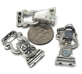 Large Fold Over Necklace Clasps in Silver with 2 holes for Double Strand Bracelets, Necklaces, or Jewelry, Making Wholesale Bulk 1213
