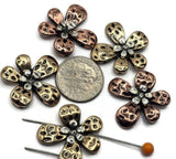 Slider Beads (5 pcs) 2 hole Metal Beads for Jewelry Making into Bracelets, Necklaces or Earrings Findings for Crafts 602-N4 FST