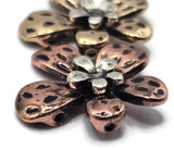Slider Beads (5 pcs) 2 hole Metal Beads for Jewelry Making into Bracelets, Necklaces or Earrings Findings for Crafts 602-N4 FST