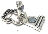 Large Fold Over Necklace Clasps in Silver with 2 holes for Double Strand Bracelets, Necklaces, or Jewelry, Making Wholesale Bulk 1213