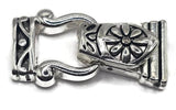 Large Fold Over Necklace Clasps in Silver with 2 holes for Double Strand Bracelets, Necklaces, or Jewelry, Making Wholesale Bulk 1213