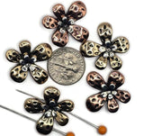 Slider Beads (5 pcs) 2 hole Metal Beads for Jewelry Making into Bracelets, Necklaces or Earrings Findings for Crafts 602-N4 FST