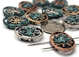 Slider Beads (12 pcs) Tree of Life Mixed Metal to Craft into Jewelry Designs such as Necklaces, Bracelets or Earrings 600-M15 FST