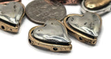2 hole slider beads (Qty 8) Mixed Metal with a Heart Shape, Side Drilled for Jewelry Making into Bracelets, Necklaces or Earrings 209-N1 fst