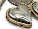 2 hole slider beads (Qty 8) Mixed Metal with a Heart Shape, Side Drilled for Jewelry Making into Bracelets, Necklaces or Earrings 209-N1 fst