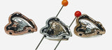 2 hole slider beads (Qty 8) Mixed Metal with a Heart Shape, Side Drilled for Jewelry Making into Bracelets, Necklaces or Earrings 209-N1 fst