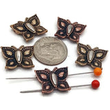 2 Hole Silver Slider Beads (Qt 5) In Butterfly Shapes for Jewelry Making for Bracelets and Necklaces 594 M9 FST
