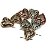 Slider Beads (Qty 8) 2 hole Metal Beads for Crafting Jewelry into Necklaces, Bracelets or Earrings - Great Findings or Spacers 208-N1 FST