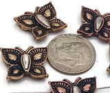 2 Hole Silver Slider Beads (Qt 5) In Butterfly Shapes for Jewelry Making for Bracelets and Necklaces 594 M9 FST
