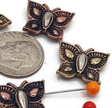 2 Hole Silver Slider Beads (Qt 5) In Butterfly Shapes for Jewelry Making for Bracelets and Necklaces 594 M9 FST