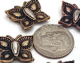 2 Hole Silver Slider Beads (Qt 5) In Butterfly Shapes for Jewelry Making for Bracelets and Necklaces 594 M9 FST