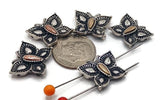 2 Hole Silver Slider Beads (Qt 5) In Butterfly Shapes for Jewelry Making for Bracelets and Necklaces 582 M14 FST