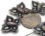 2 Hole Silver Slider Beads (Qt 5) In Butterfly Shapes for Jewelry Making for Bracelets and Necklaces 582 M14 FST