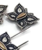 2 Hole Silver Slider Beads (Qt 5) In Butterfly Shapes for Jewelry Making for Bracelets and Necklaces 582 M14 FST