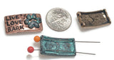 Slider Beads (Qt 8) "Live, Love, Bark"  Beads Silver 2 hole Slider Beads bracelet beads Mixed Metal Beads Dog Beads  379-M14 FST