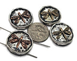 Slider Beads (4 pcs) 2 hole Beads for Jewelry Making into Bracelet and Necklaces in Silver Metal Findings Focal 348-m7FST