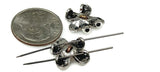 Slider Beads (Qty 8) 2 hole slider beads Floral Beads Metal Beads Spacer Beads Flat Bracelet Making Beads  224-m5 FST